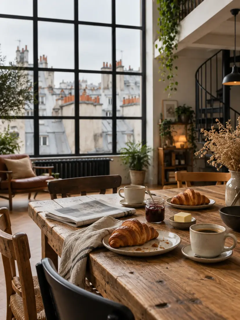 Petit déjeuner près de la fenêtre